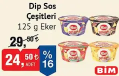 EKER DİP SOS ÇEŞİTLERİ 125 G fiyat ve kampanya bilgisi